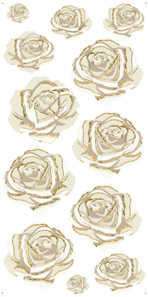 Roses white and gold