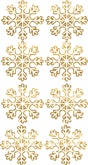 Gold trim snow flakes