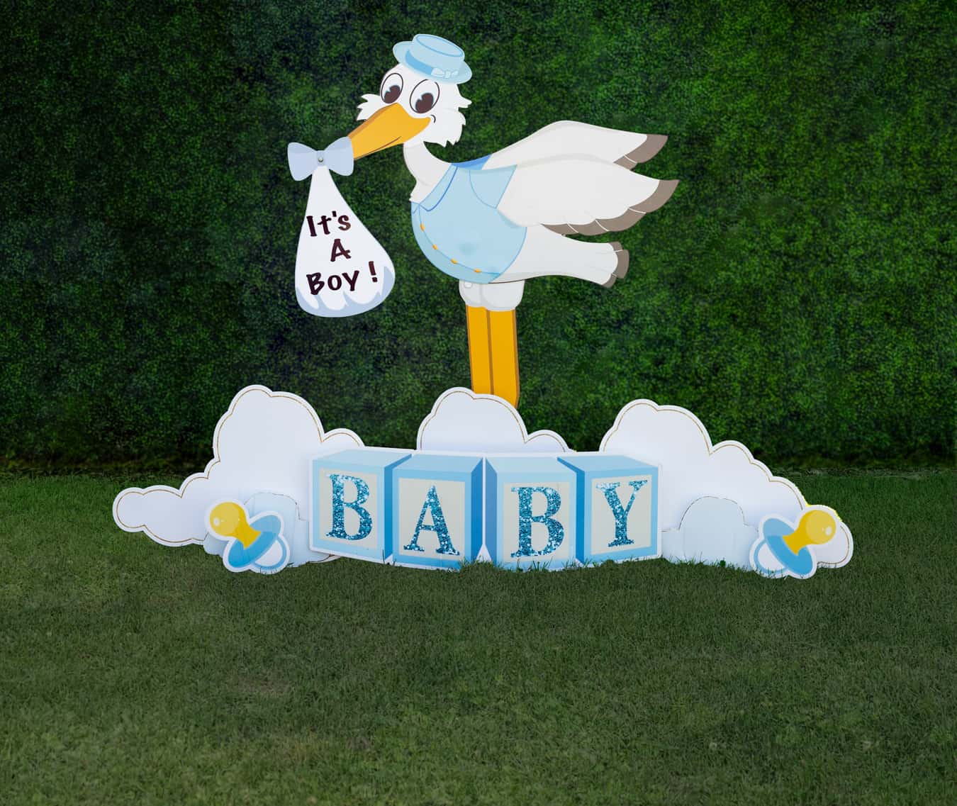 Its a boy baby blocks stork announcement